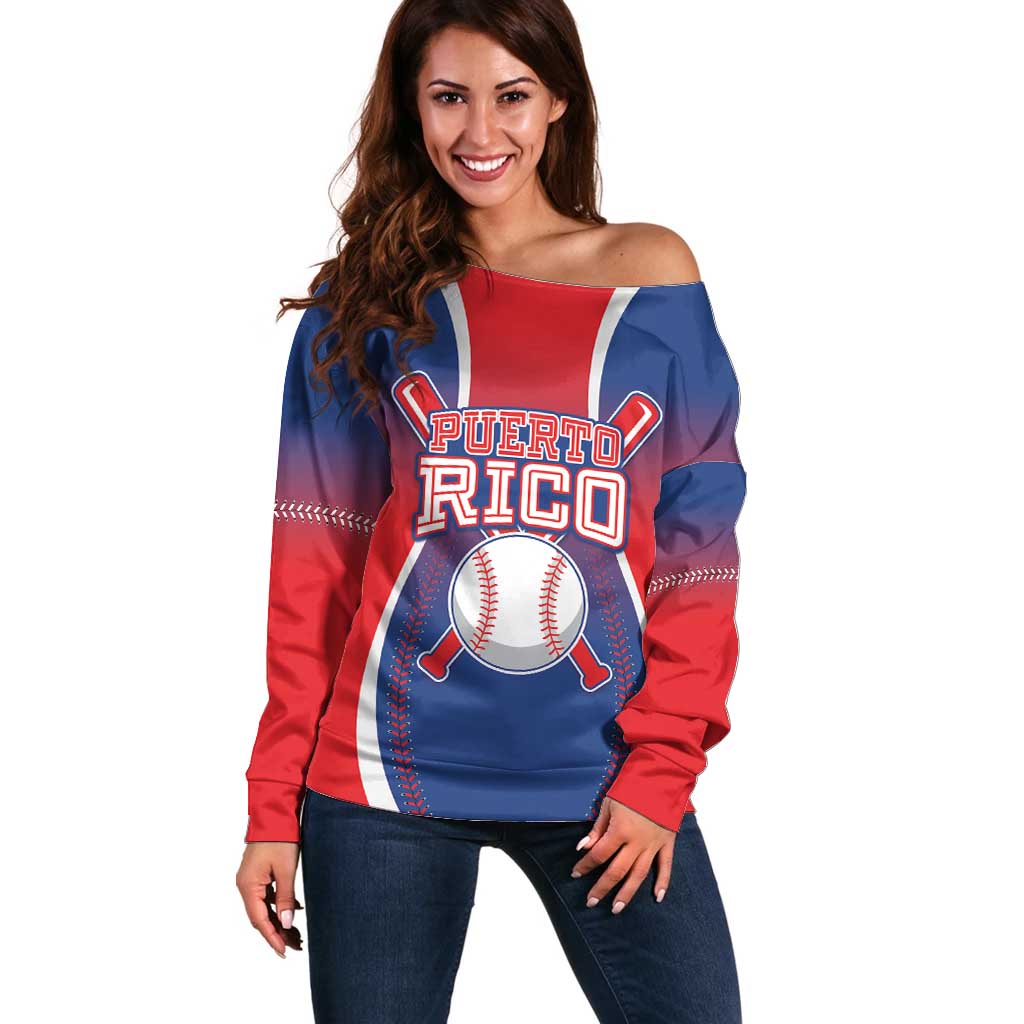 Puerto Rico Baseball Custom Off Shoulder Sweater Unique Style