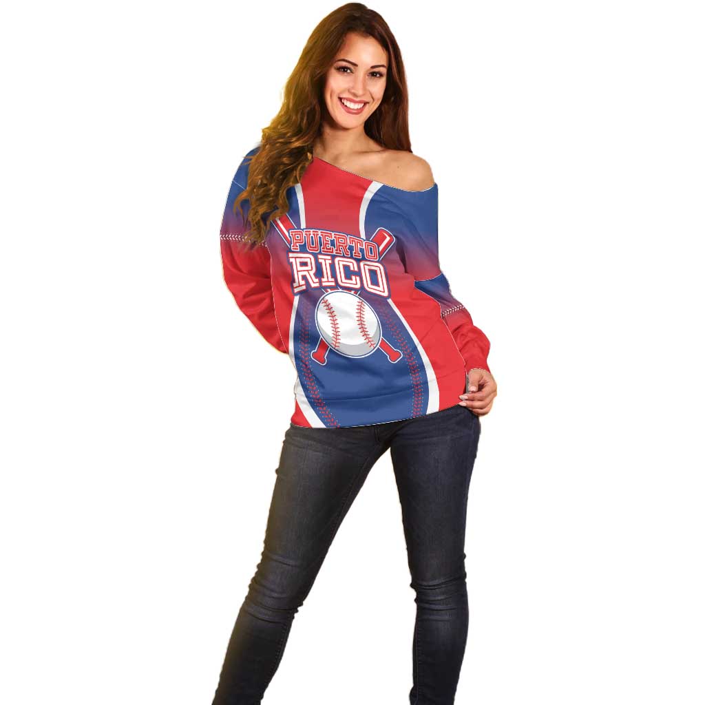 Puerto Rico Baseball Custom Off Shoulder Sweater Unique Style