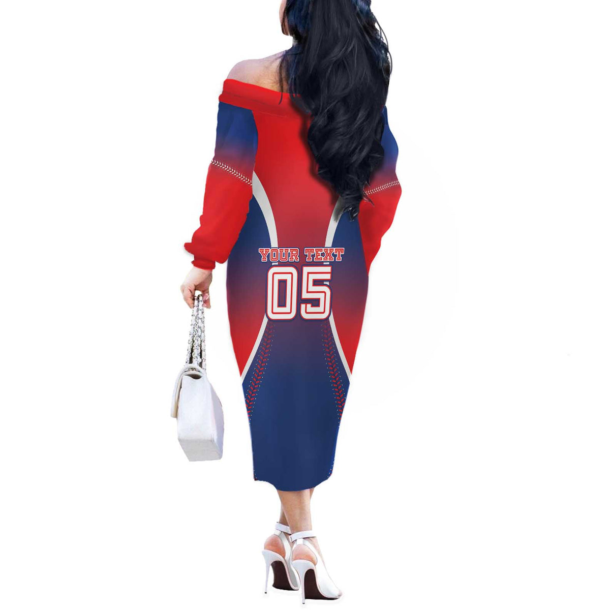 Puerto Rico Baseball Custom Off The Shoulder Long Sleeve Dress Unique Style