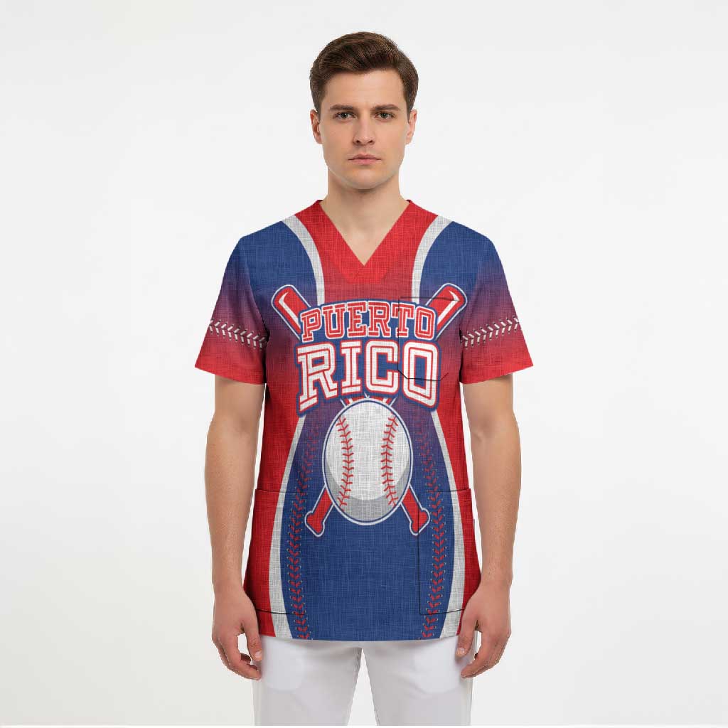 Puerto Rico Baseball Custom Scrub Top Unique Style