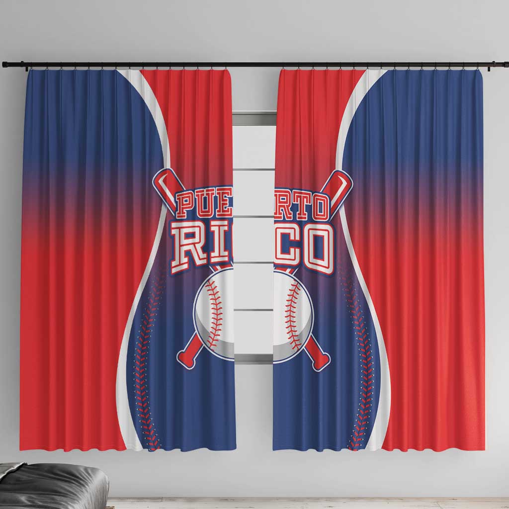 Puerto Rico Baseball Window Curtain Unique Style