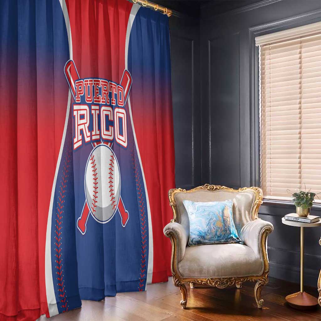 Puerto Rico Baseball Window Curtain Unique Style