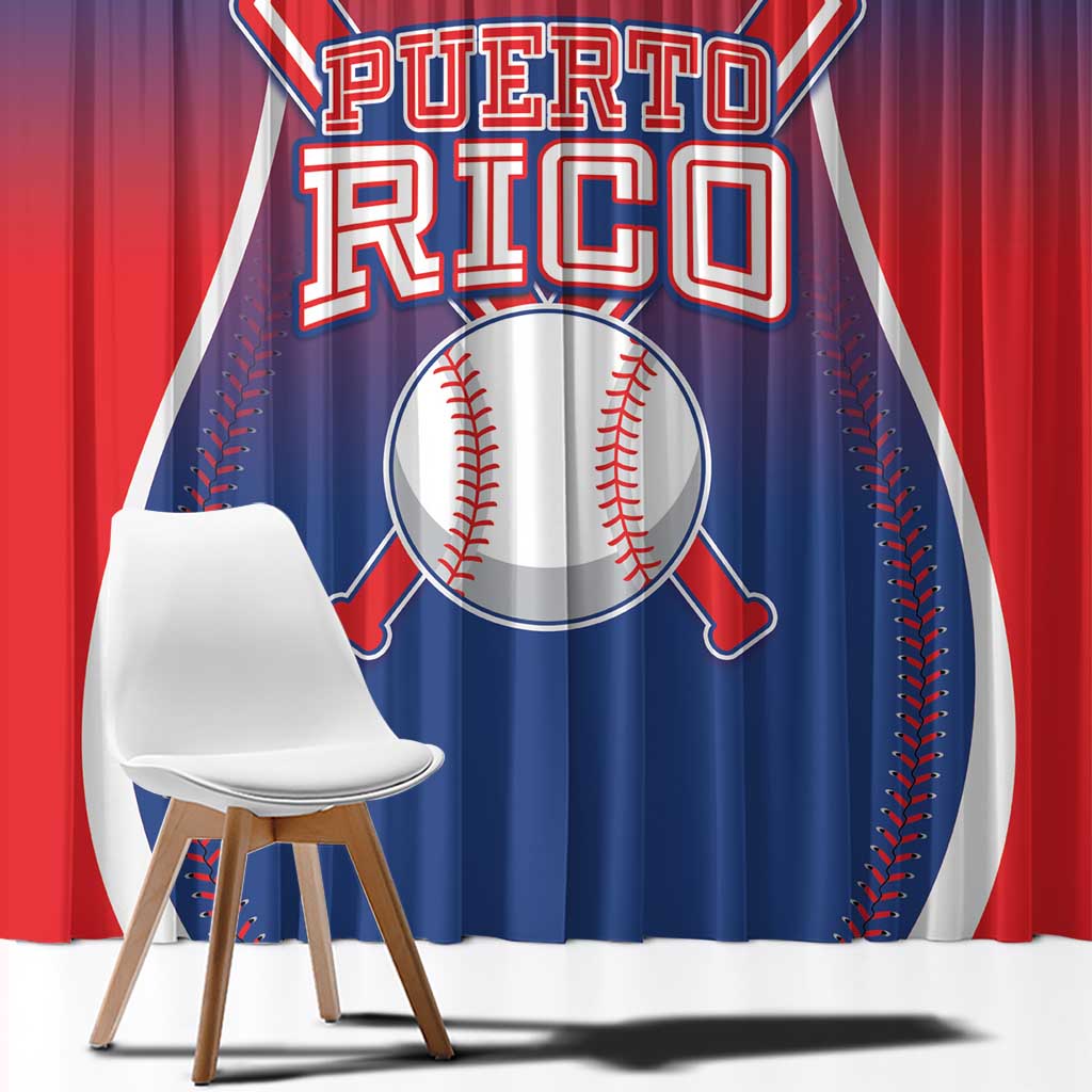 Puerto Rico Baseball Window Curtain Unique Style
