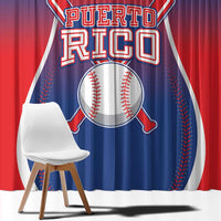 Puerto Rico Baseball Window Curtain Unique Style