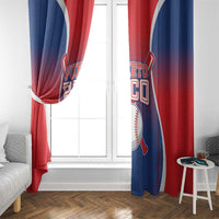 Puerto Rico Baseball Window Curtain Unique Style