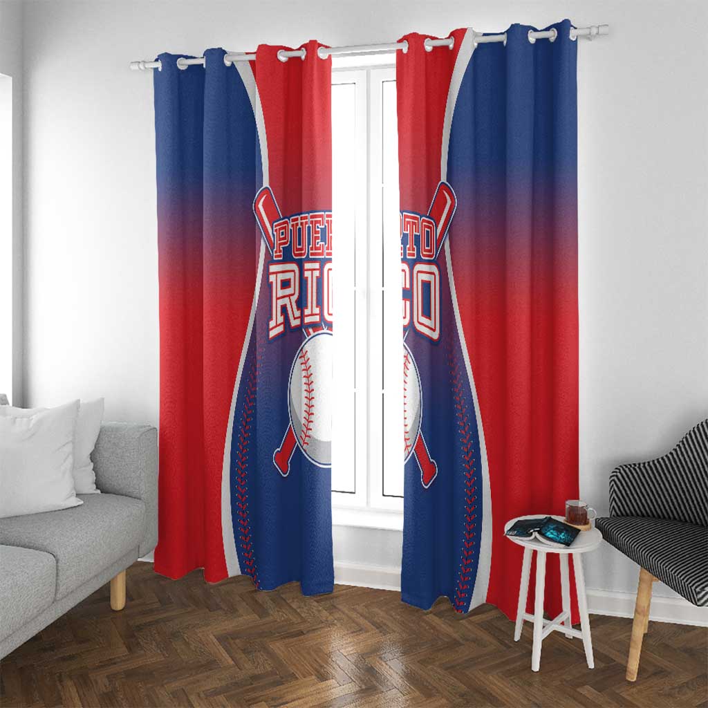 Puerto Rico Baseball Window Curtain Unique Style