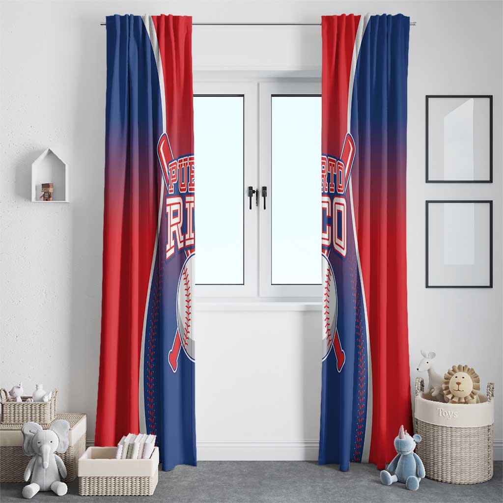 Puerto Rico Baseball Window Curtain Unique Style