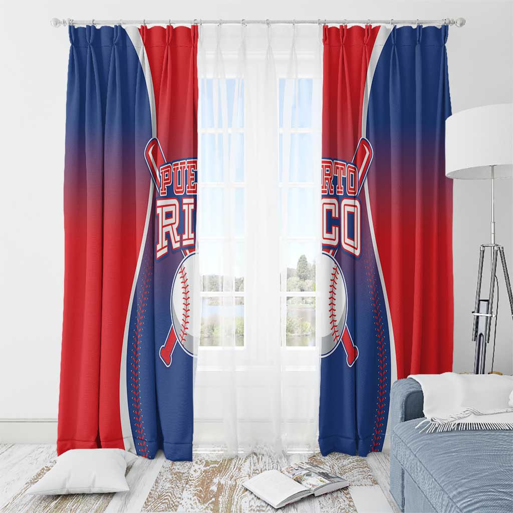 Puerto Rico Baseball Window Curtain Unique Style
