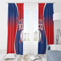 Puerto Rico Baseball Window Curtain Unique Style