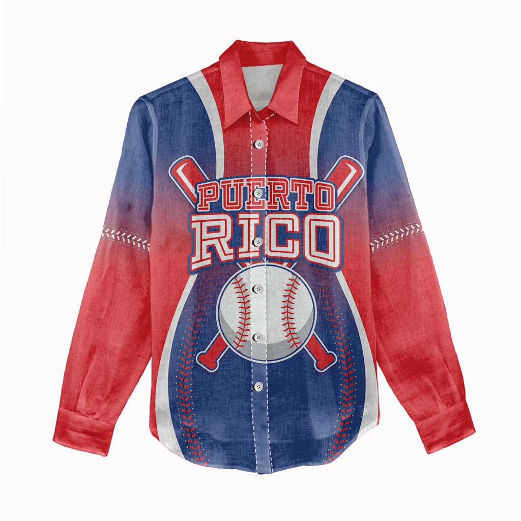 Puerto Rico Baseball Custom Women Casual Shirt Unique Style