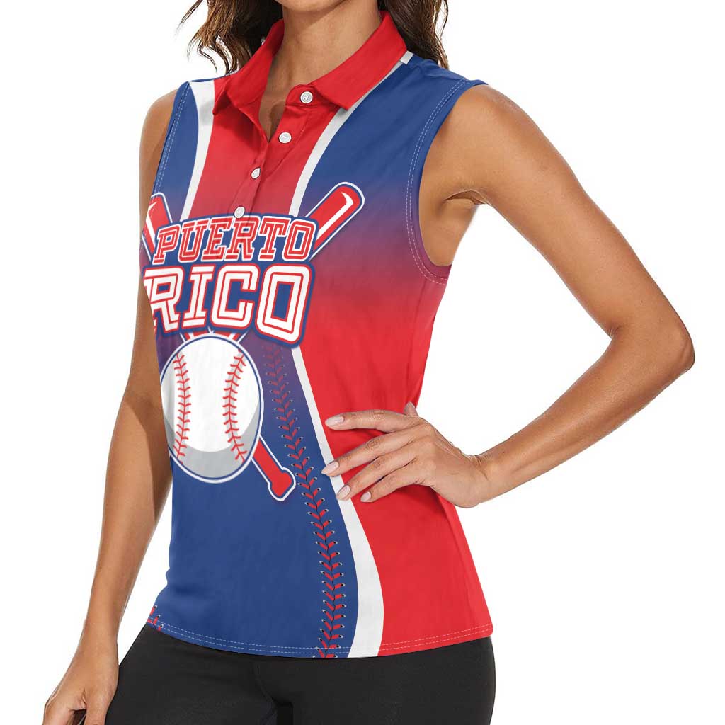 Puerto Rico Baseball Custom Women Sleeveless Polo Shirt Unique Style