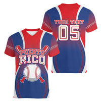 Puerto Rico Baseball Custom Women V-Neck T-Shirt Unique Style