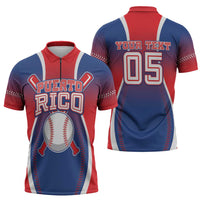 Puerto Rico Baseball Custom Zipper Polo Shirt Unique Style