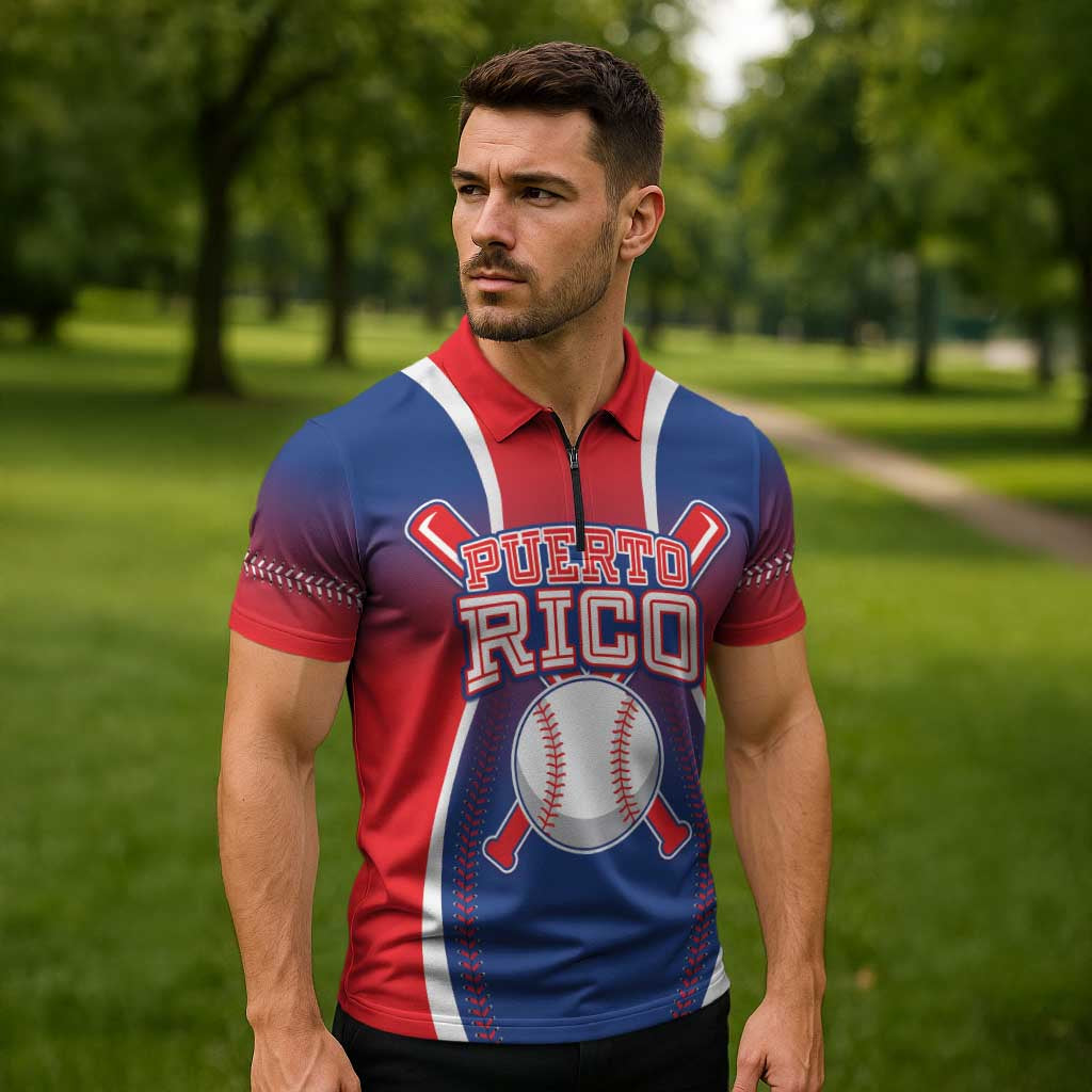 Puerto Rico Baseball Custom Zipper Polo Shirt Unique Style