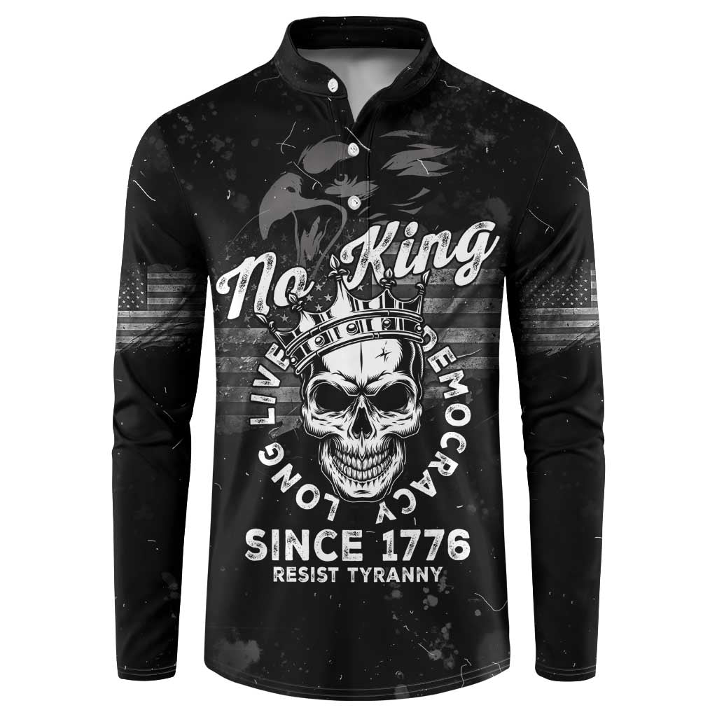 No Kings In America Button Sweatshirt Resist Tyranny - Wonder Print Shop