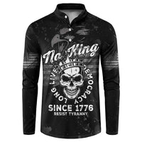 No Kings In America Button Sweatshirt Resist Tyranny - Wonder Print Shop