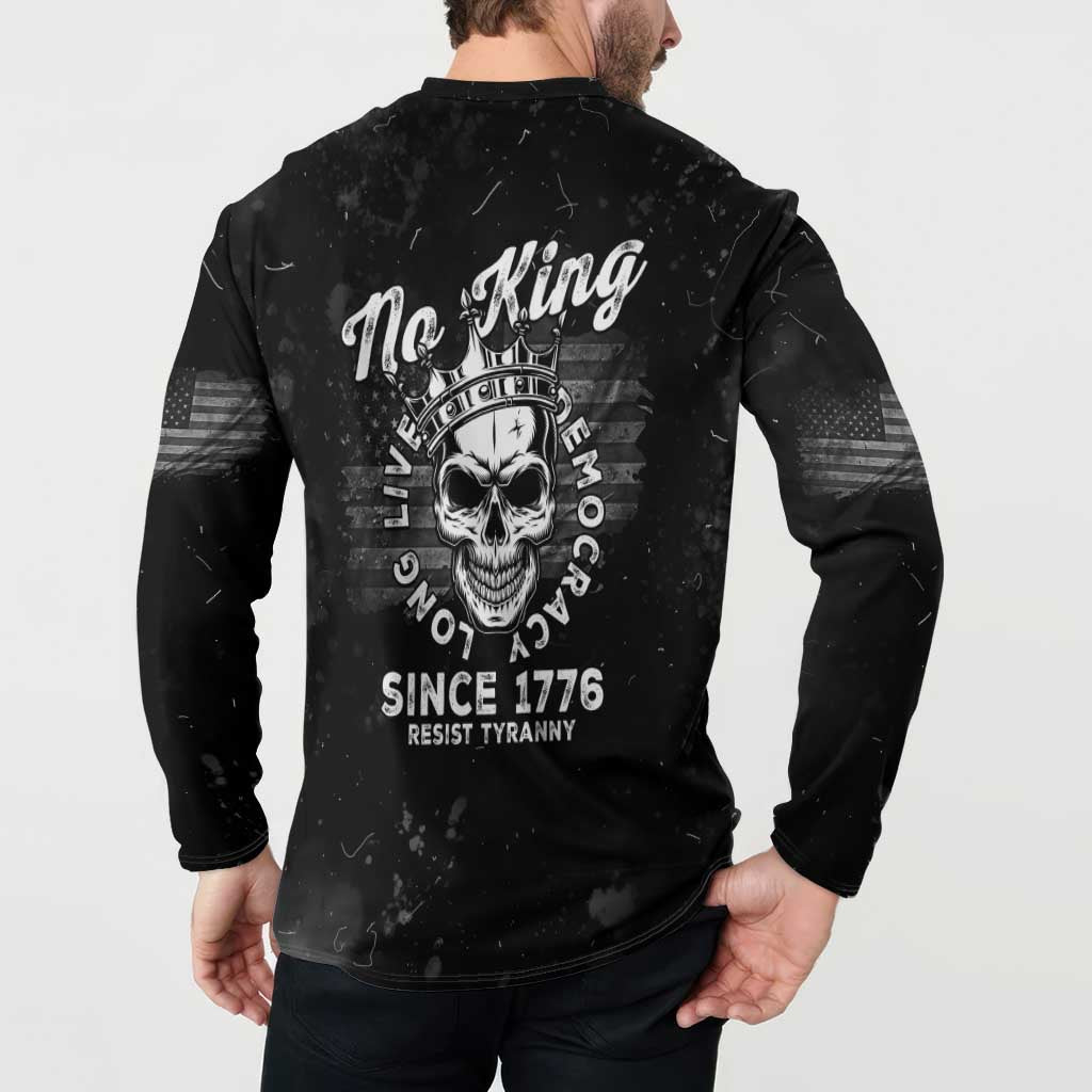 No Kings In America Button Sweatshirt Resist Tyranny - Wonder Print Shop