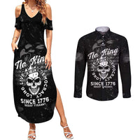 No Kings In America Couples Matching Summer Maxi Dress and Long Sleeve Button Shirt Resist Tyranny - Wonder Print Shop