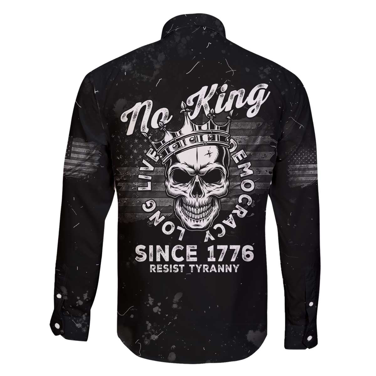 No Kings In America Family Matching Off The Shoulder Long Sleeve Dress and Hawaiian Shirt Resist Tyranny - Wonder Print Shop