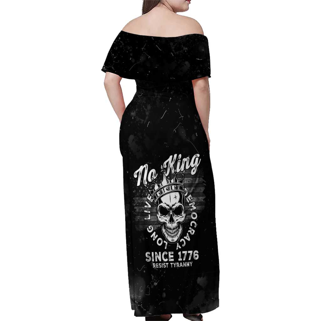 No Kings In America Family Matching Off Shoulder Maxi Dress and Hawaiian Shirt Resist Tyranny - Wonder Print Shop