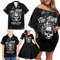 No Kings In America Family Matching Off Shoulder Short Dress and Hawaiian Shirt Resist Tyranny - Wonder Print Shop