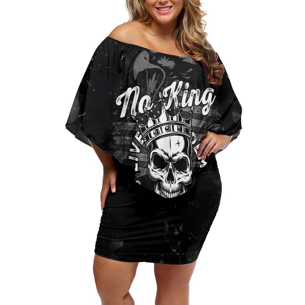 No Kings In America Family Matching Off Shoulder Short Dress and Hawaiian Shirt Resist Tyranny - Wonder Print Shop