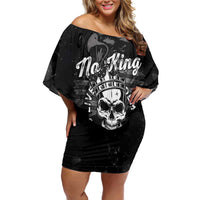 No Kings In America Family Matching Off Shoulder Short Dress and Hawaiian Shirt Resist Tyranny - Wonder Print Shop