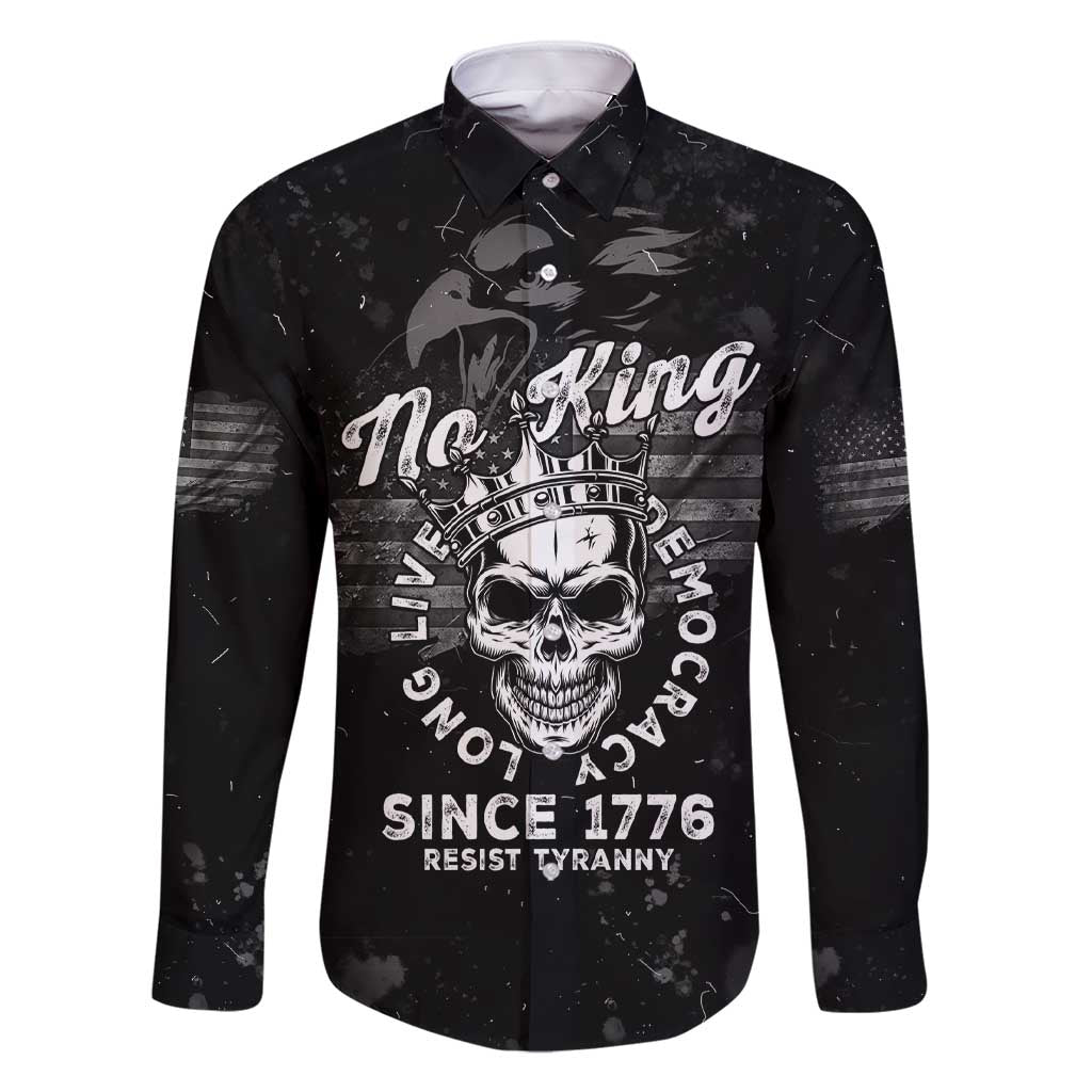 No Kings In America Family Matching Short Sleeve Bodycon Dress and Hawaiian Shirt Resist Tyranny - Wonder Print Shop