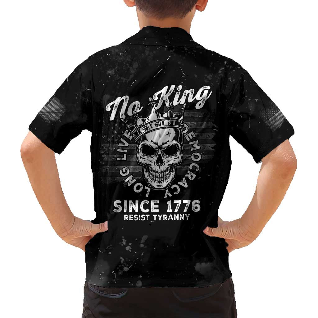 No Kings In America Family Matching Tank Maxi Dress and Hawaiian Shirt Resist Tyranny - Wonder Print Shop