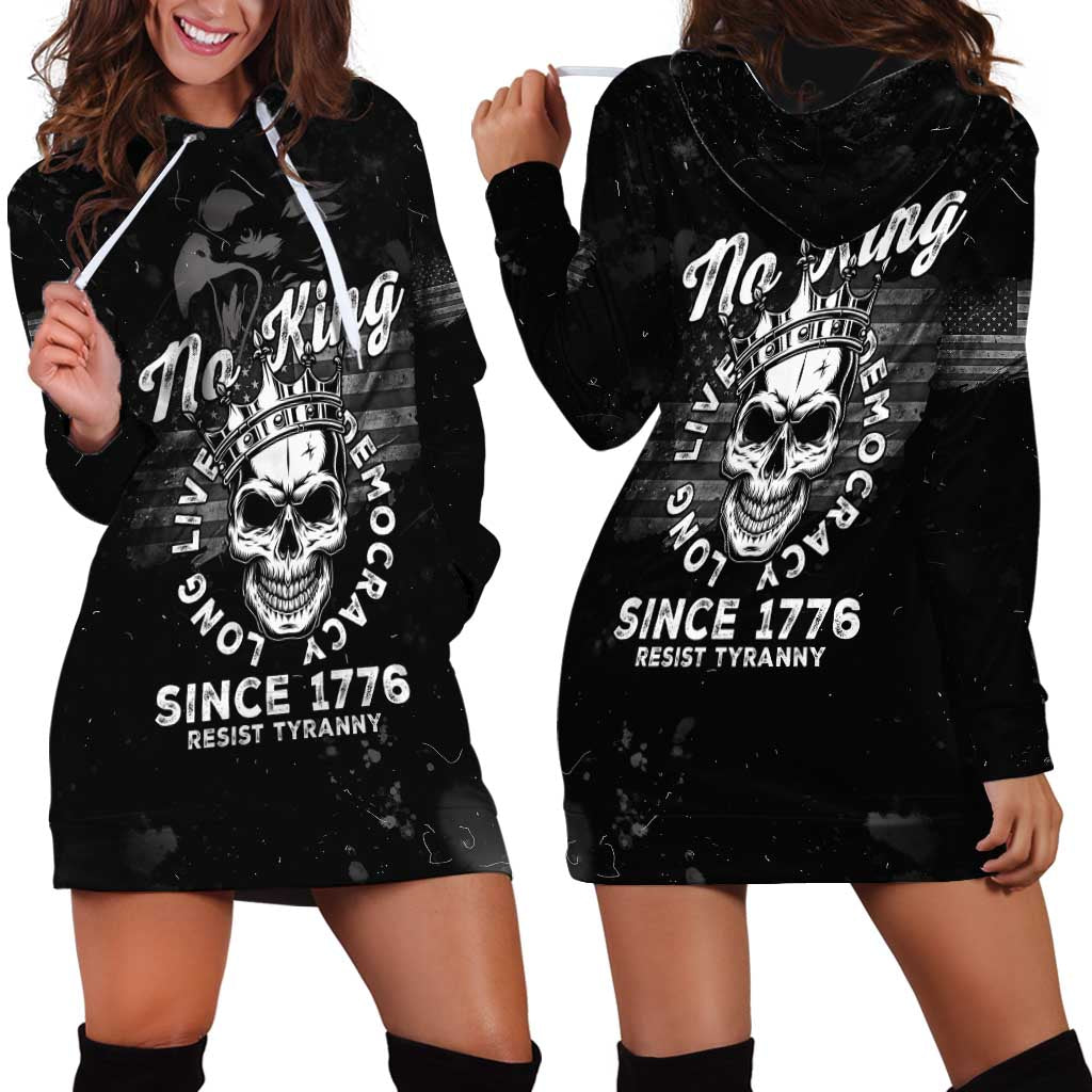 No Kings In America Hoodie Dress Resist Tyranny - Wonder Print Shop