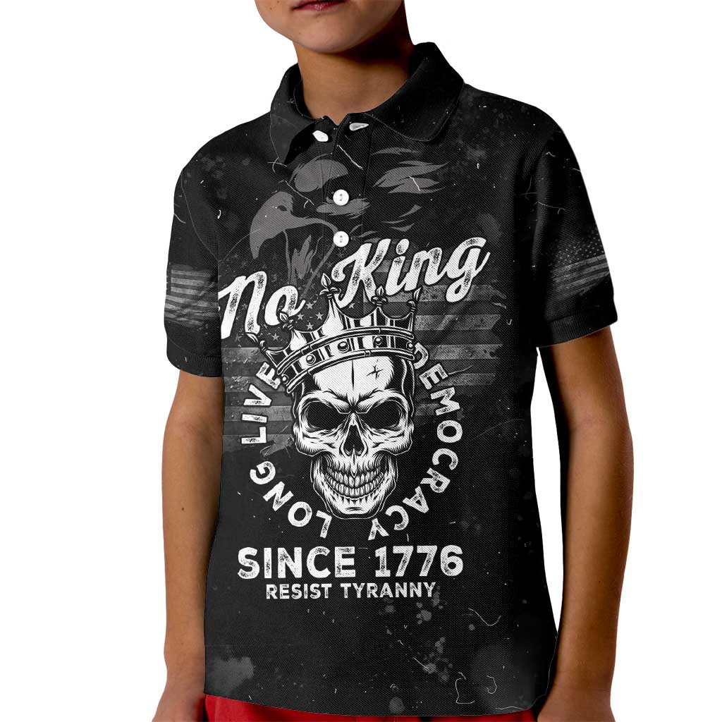 No Kings In America Kid Polo Shirt Resist Tyranny - Wonder Print Shop