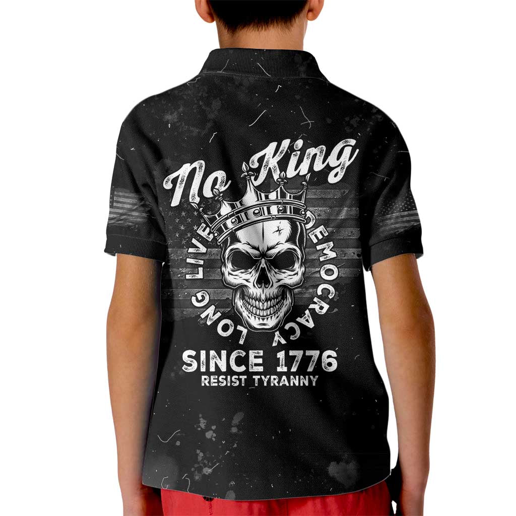No Kings In America Kid Polo Shirt Resist Tyranny - Wonder Print Shop