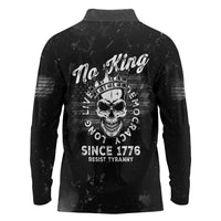No Kings In America Long Sleeve Polo Shirt Resist Tyranny - Wonder Print Shop