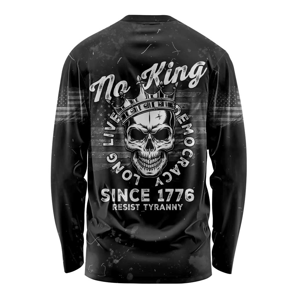 No Kings In America Long Sleeve Shirt Resist Tyranny - Wonder Print Shop