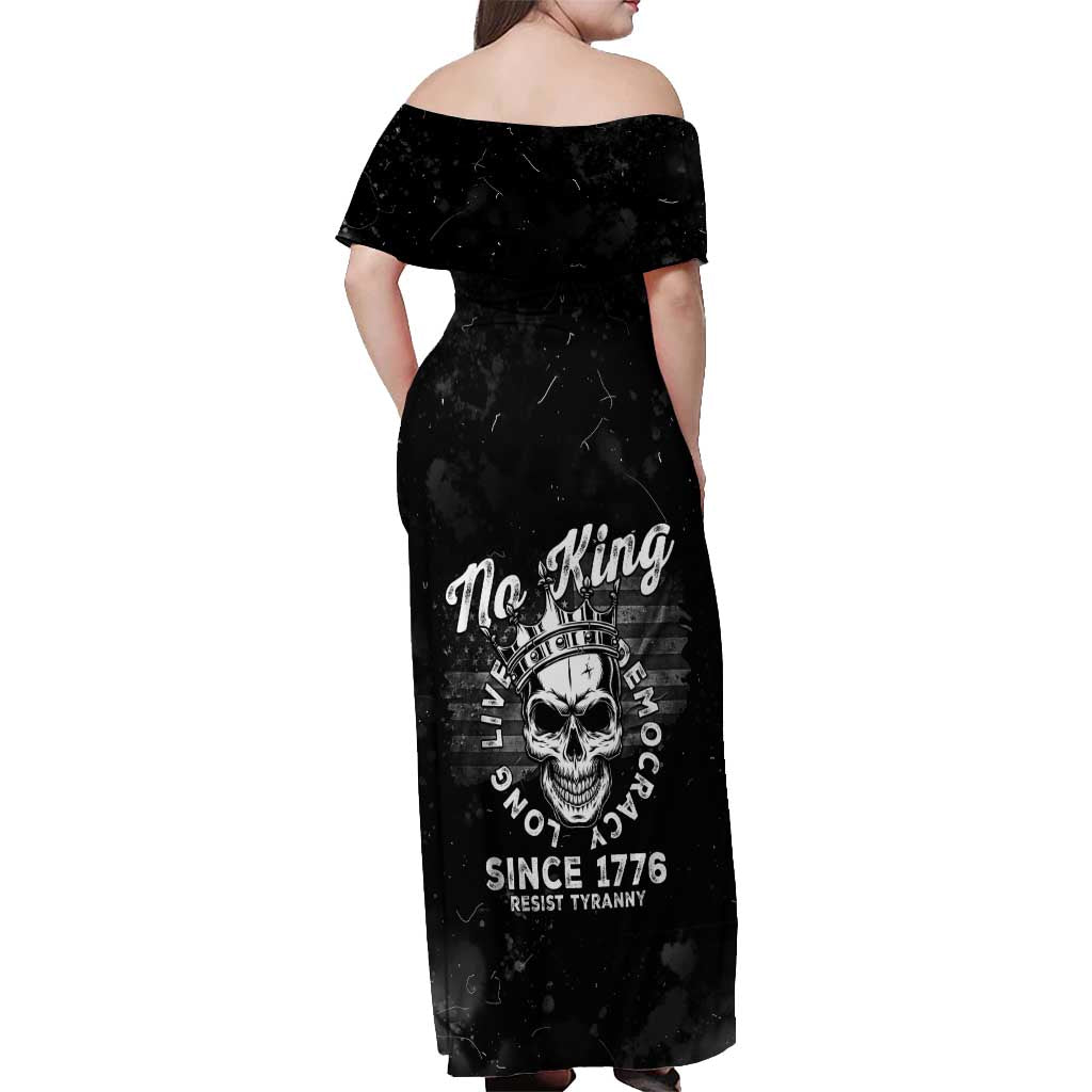 No Kings In America Off Shoulder Maxi Dress Resist Tyranny - Wonder Print Shop