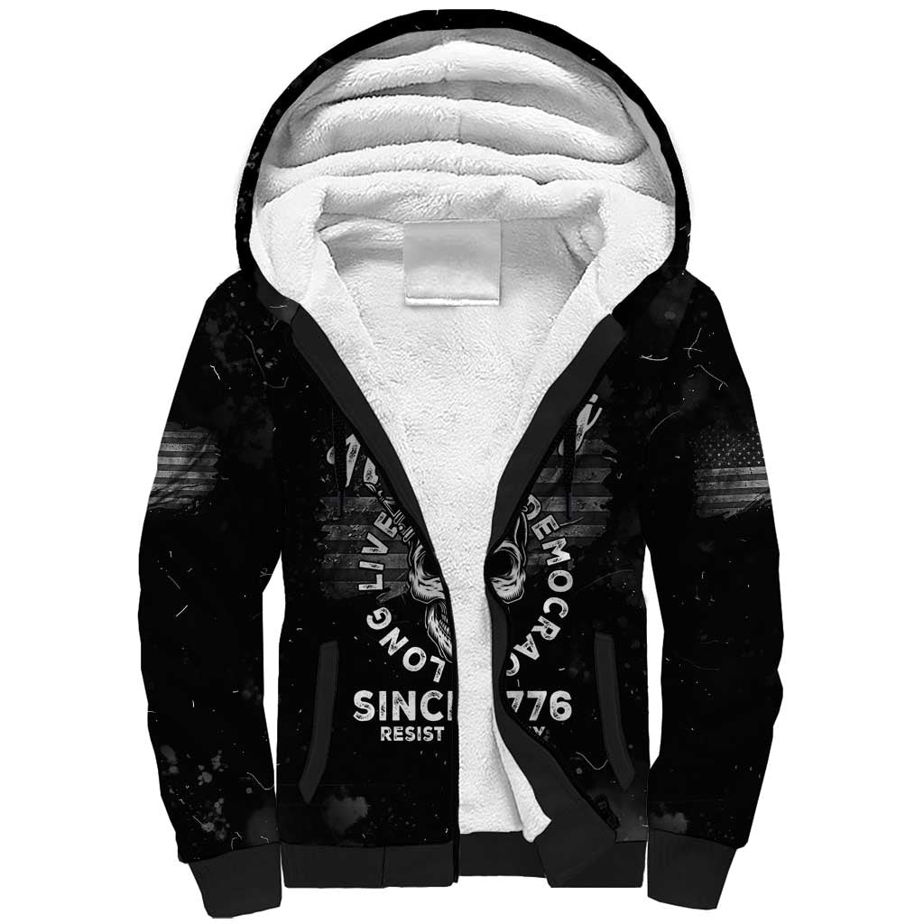 No Kings In America Sherpa Hoodie Resist Tyranny - Wonder Print Shop