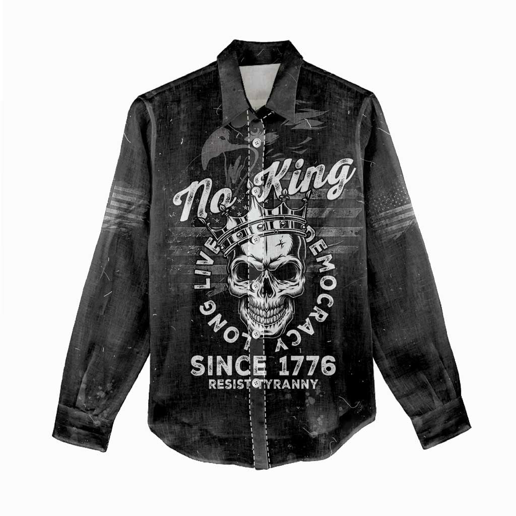 No Kings In America Women Casual Shirt Resist Tyranny - Wonder Print Shop