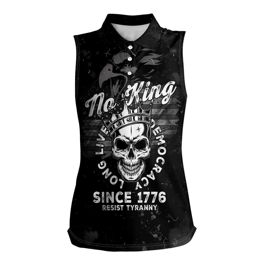 No Kings In America Women Sleeveless Polo Shirt Resist Tyranny - Wonder Print Shop