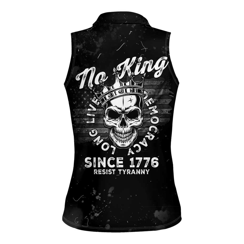 No Kings In America Women Sleeveless Polo Shirt Resist Tyranny - Wonder Print Shop