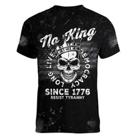 No Kings In America Women V-Neck T-Shirt Resist Tyranny - Wonder Print Shop