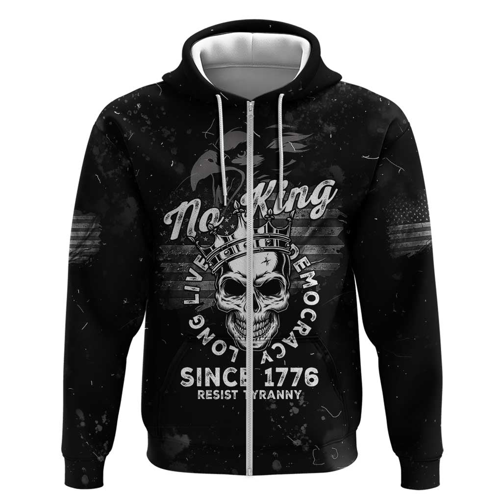 No Kings In America Zip Hoodie Resist Tyranny - Wonder Print Shop