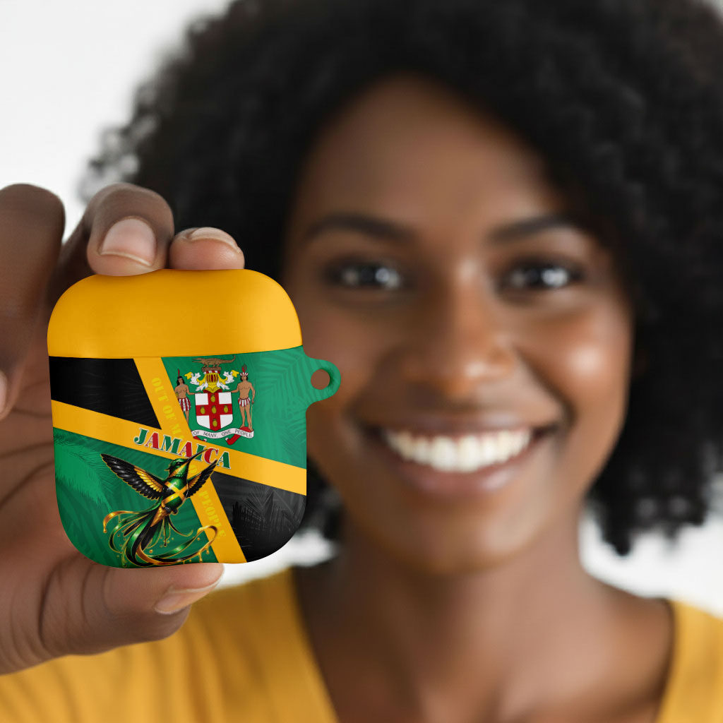 Jamaica Independence Day AirPods Case Coat Of Arms With Doctor Bird Tropical Vibes