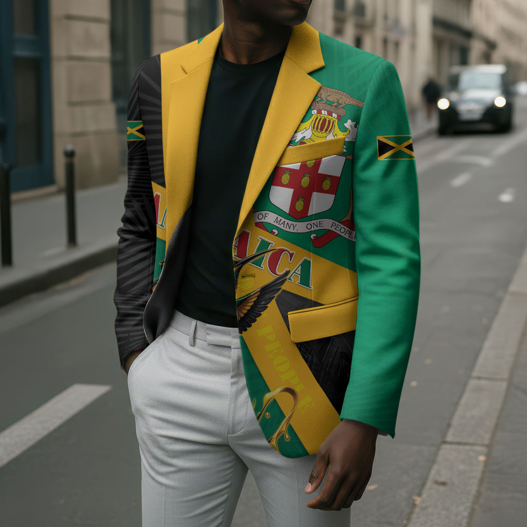 Jamaica Independence Day Blazer Coat Of Arms With Doctor Bird Tropical Vibes