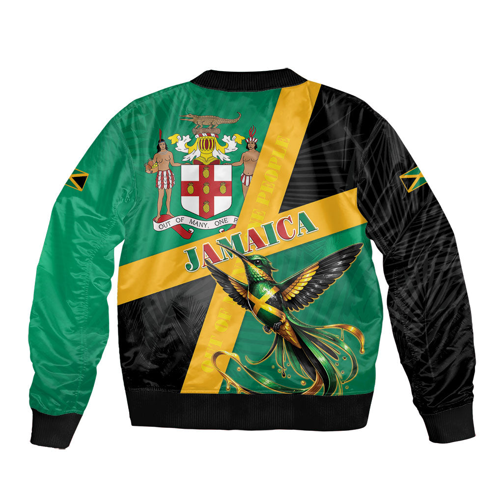 Jamaica Independence Day Bomber Jacket Coat Of Arms With Doctor Bird Tropical Vibes