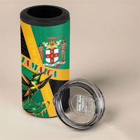 Jamaica Independence Day 4 in 1 Can Cooler Tumbler Coat Of Arms With Doctor Bird Tropical Vibes