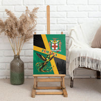 Jamaica Independence Day Canvas Wall Art Coat Of Arms With Doctor Bird Tropical Vibes