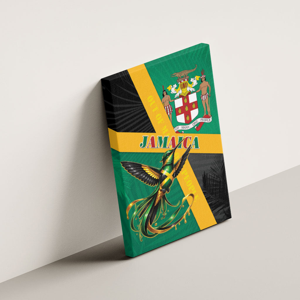 Jamaica Independence Day Canvas Wall Art Coat Of Arms With Doctor Bird Tropical Vibes