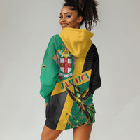 Jamaica Independence Day Hoodie Dress Coat Of Arms With Doctor Bird Tropical Vibes