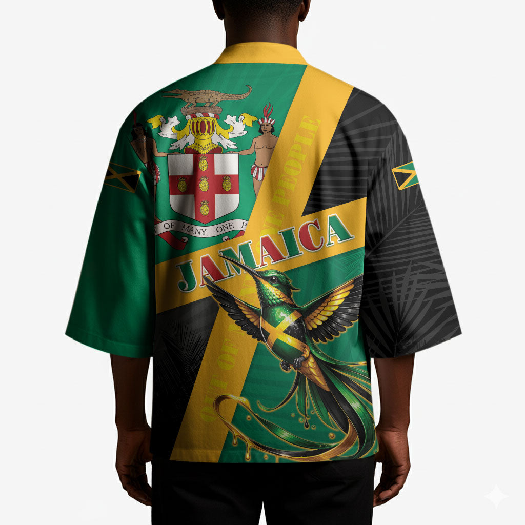 Jamaica Independence Day Kimono Coat Of Arms With Doctor Bird Tropical Vibes