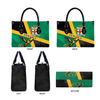 Jamaica Independence Day Leather Bag Coat Of Arms With Doctor Bird Tropical Vibes